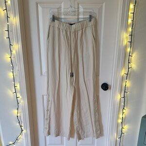 Tan Wide-Leg Pants